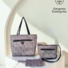 Combo bag set of 3 in mauve small floral print, made by Sangeeta Enterprise, Nagpur