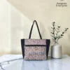 Everyday tote bag – mauve small floral print Everyday tote bag in mauve small floral print, made by Sangeeta Enterprise, Nagpur