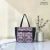 Everyday tote bag – purple and pink geometric print Everyday tote bag in purple and pink geometric print, made by Sangeeta Enterprise, Nagpur
