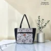 Everyday tote bag – grey and white paisley print Everyday tote bag in grey and white paisley print, made by Sangeeta Enterprise, Nagpur