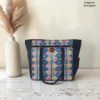 Jumbo tote bag – teal multicolour diamond print Jumbo tote bag in teal multicolour diamond print, made by Sangeeta Enterprise, Nagpur