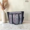 Jumbo tote bag – grey and pink chevron print Jumbo tote bag in grey and pink chevron print, made by Sangeeta Enterprise, Nagpur