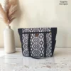 Jumbo tote bag – black and white ikat print Jumbo tote bag in black and white ikat print, made by Sangeeta Enterprise, Nagpur