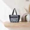Kitty handy bag in black and white ikat print, made by Sangeeta Enterprise, Nagpur