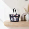 Kitty handy bag in navy floral bouquet print, made by Sangeeta Enterprise, Nagpur