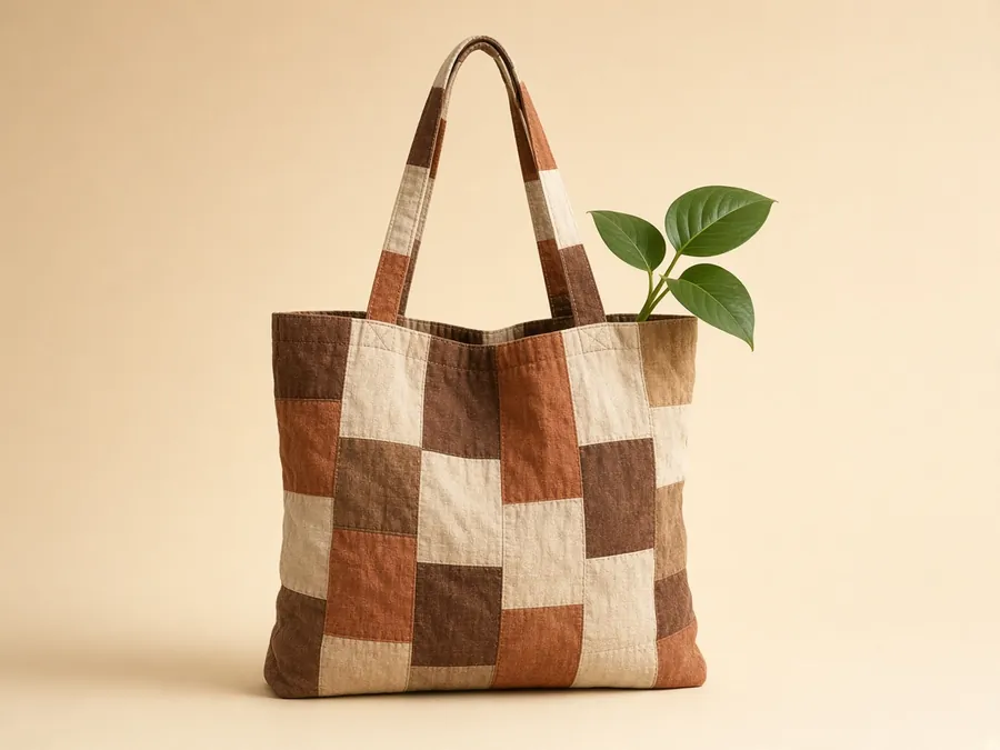 Recycled fabric patchwork eco bag