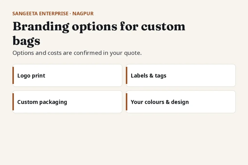 Branding options you can request a quote for
