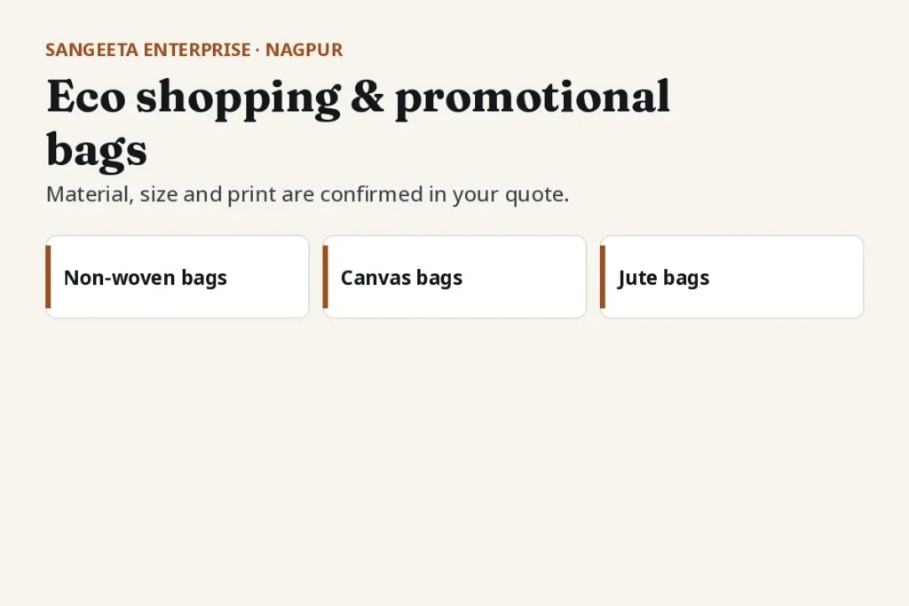 Custom corporate bags in non-woven, canvas and jute