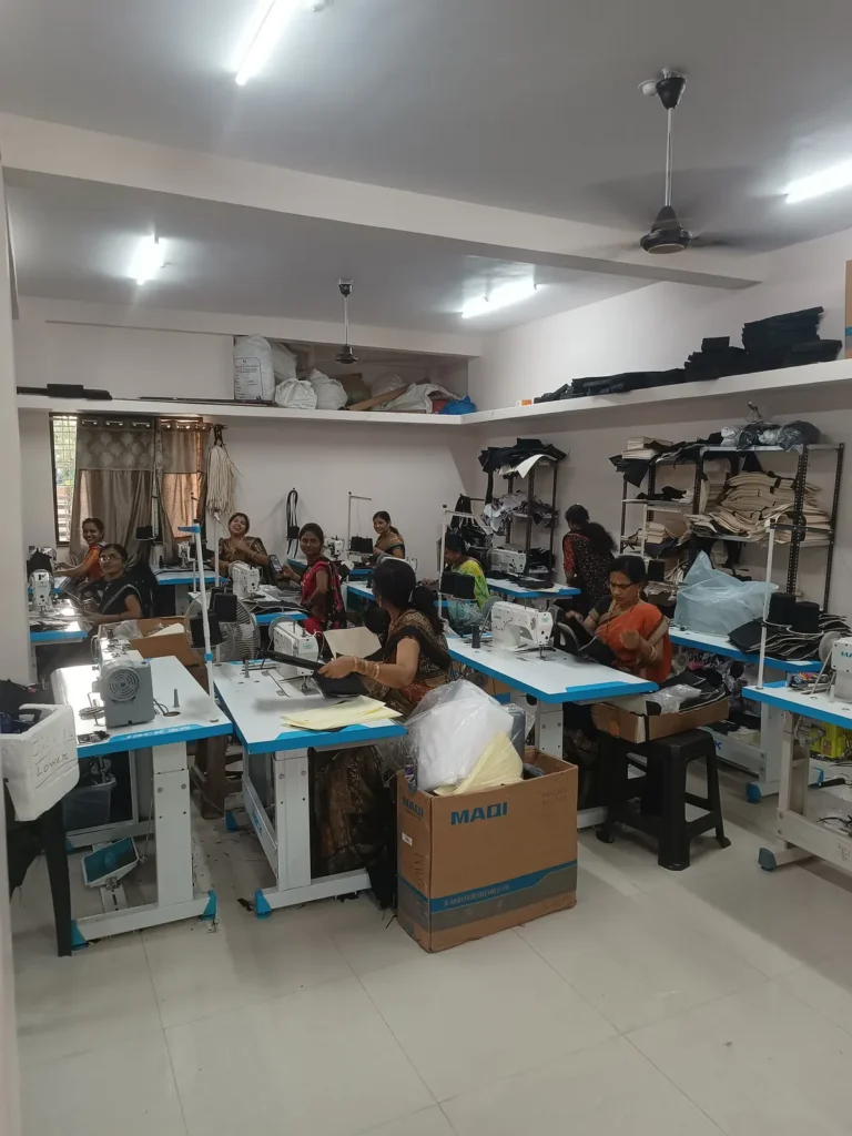 Wide view of the Sangeeta Enterprise bag manufacturing floor in Nagpur