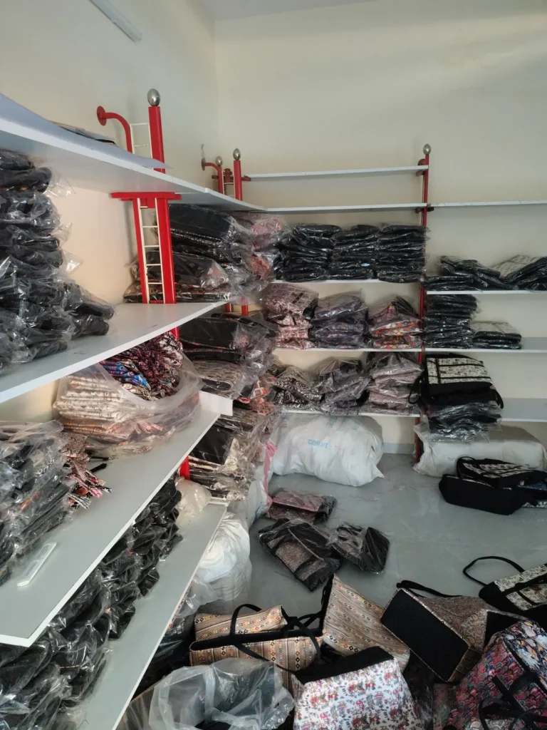Bag stock displayed on shelves at the Nagpur outlet